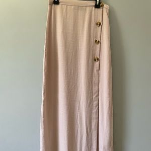 Blush pink summer maxi skirt